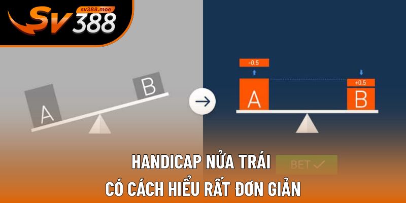 Handicap nửa trái có cách hiểu rất đơn giản Handicap nửa trái có cách hiểu rất đơn giản